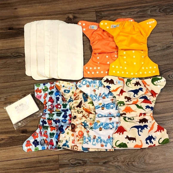 NWOT LBB 6 Diaper Covers with 6 New Inserts